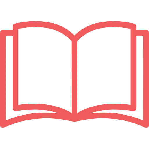 Icono de libro abierto que representa formación y aprendizaje