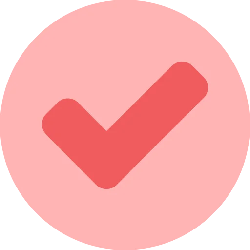 Icono de verificación rojo