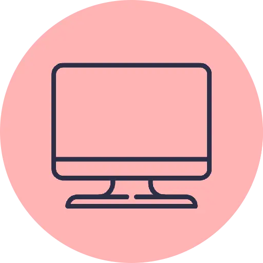 Icono de ordenador portátil que representa formación online y herramientas digitales